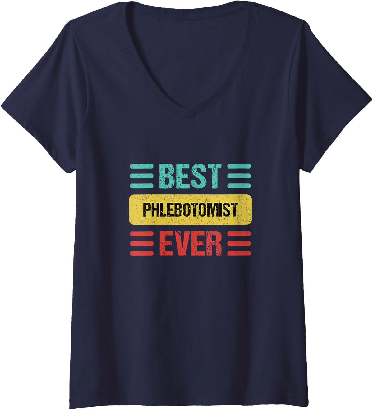 Women's Phlebotomist V-Neck T-Shirt - Navy Blue