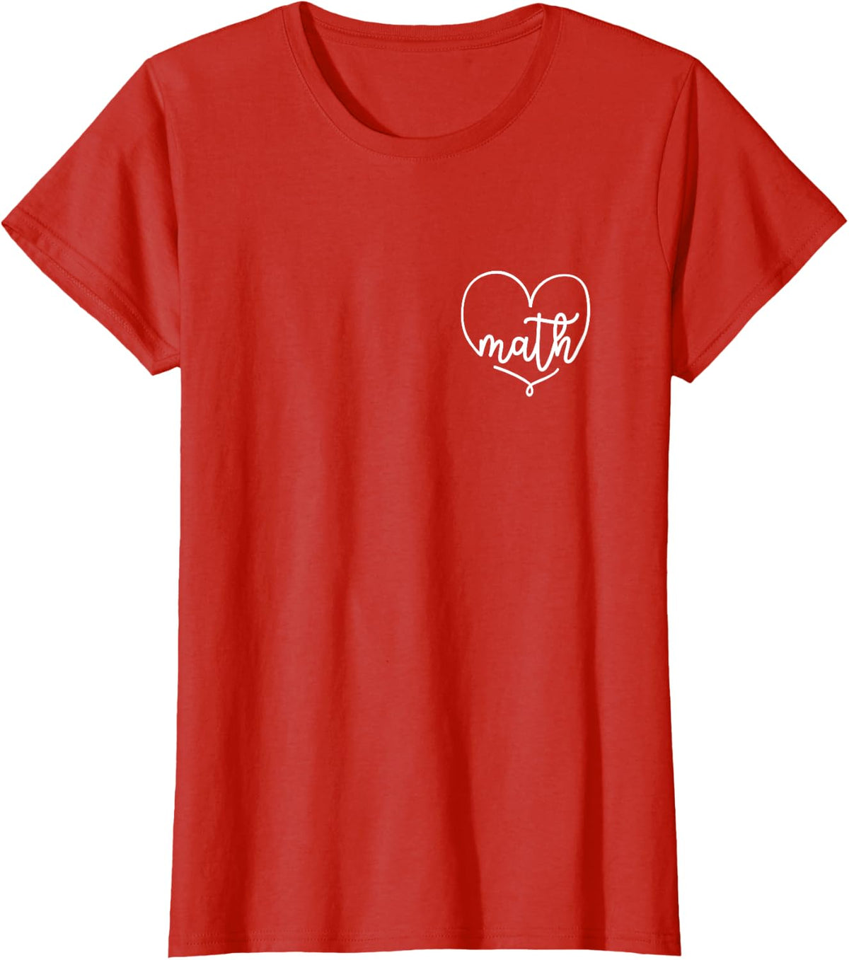Math Teacher Heart T-Shirt for Men Women - Red