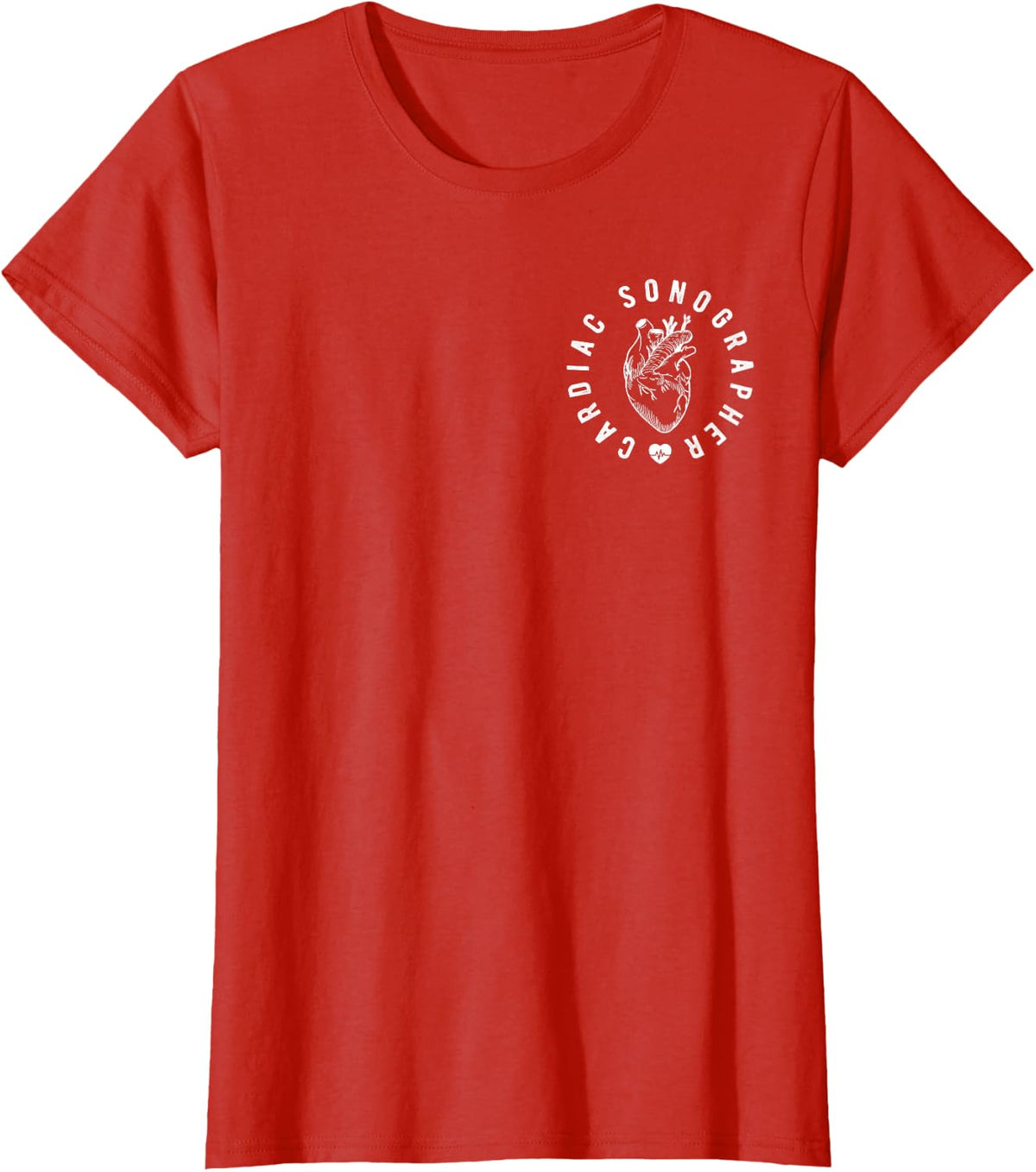 Cardiac Sonographer Cardiac Sonography Ultrasound Student T-Shirt - Red
