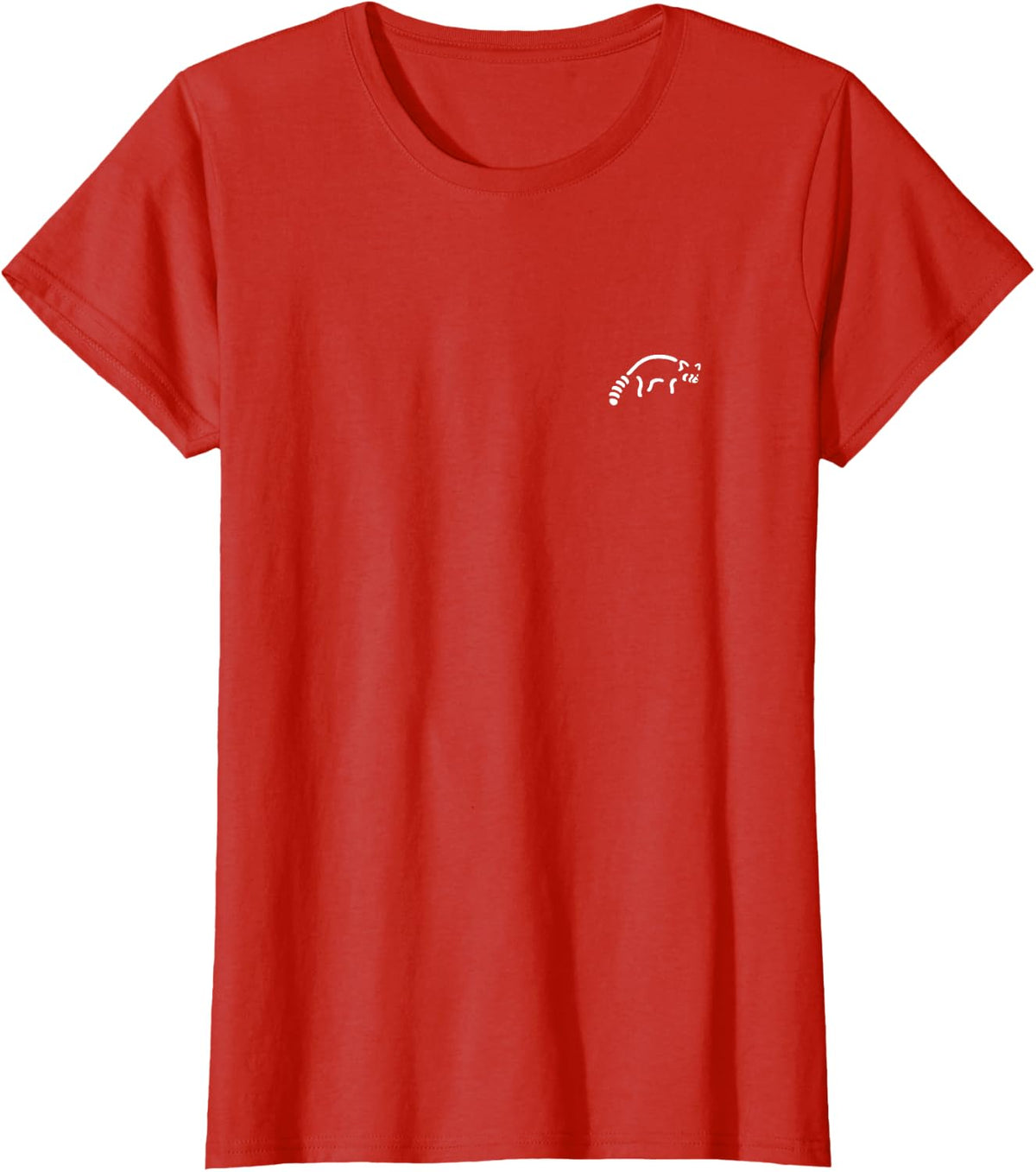 Simple Minimalist Badge Patch Line Art Red Pandas Panda T-Shirt - Red