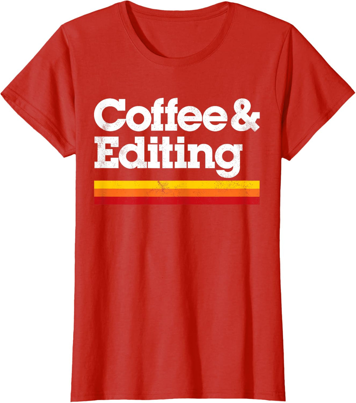 Coffee and Editing Photography Photographer Camera Lover T-Shirt - Red