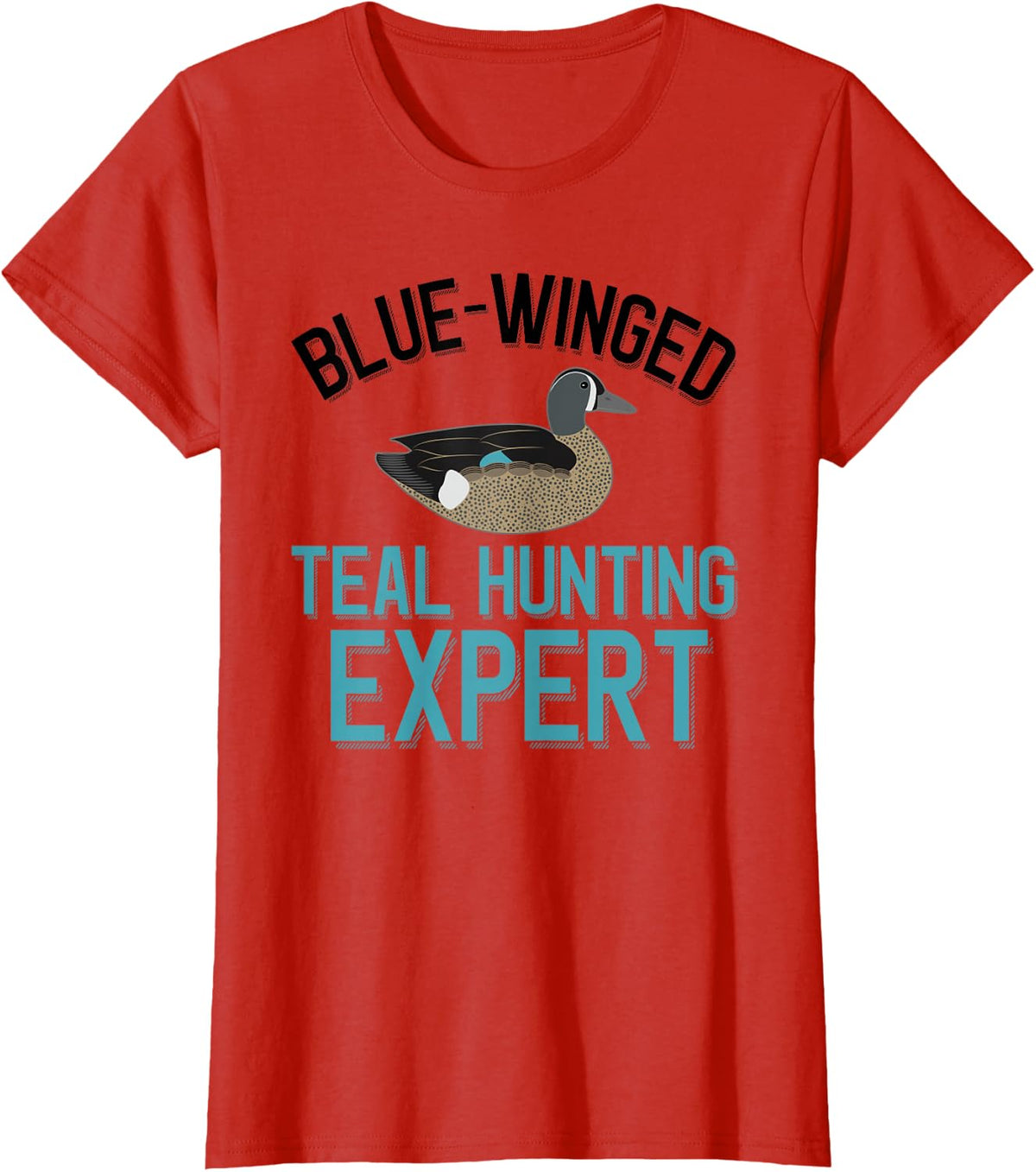 Duck Hunter Blue-Winged Teal Hunting Expert T-Shirt - Red
