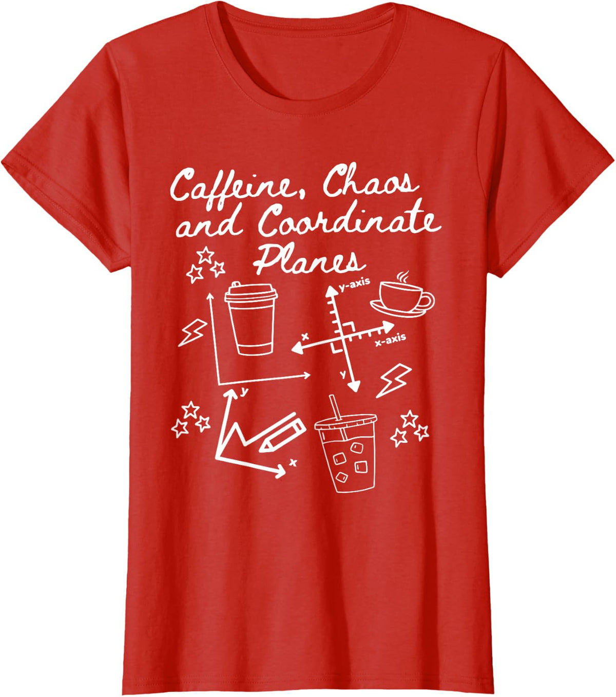 Coordinate Plane Math Teacher Geometry Algebra Middle School T-Shirt - Red
