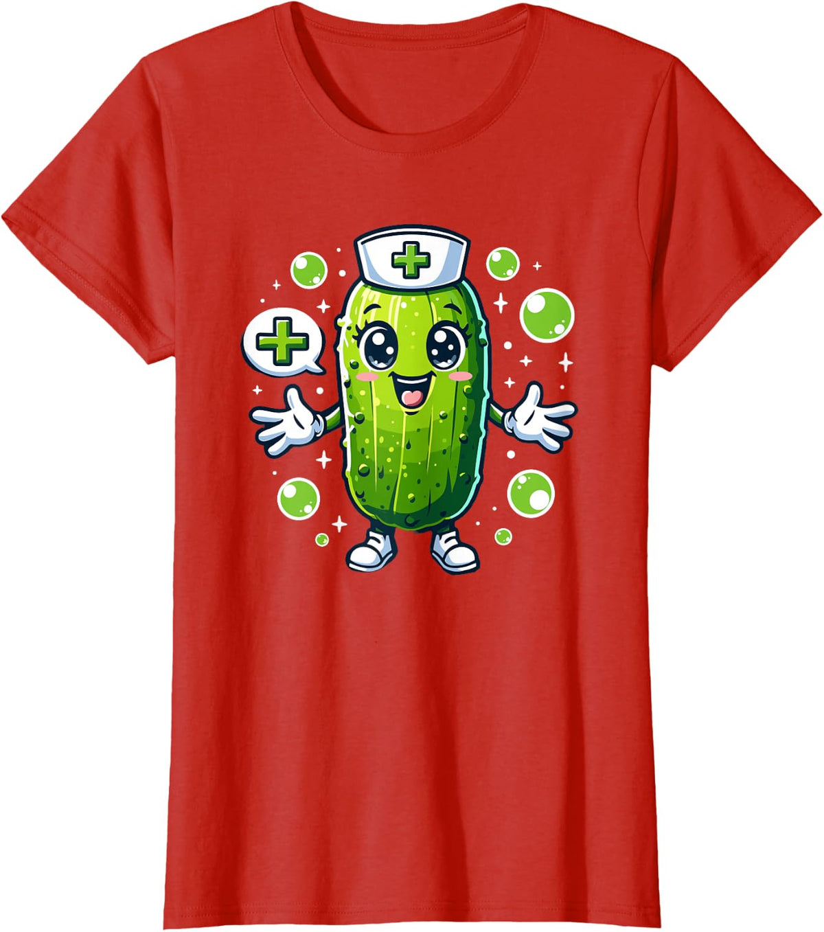 Funny Doctor Nurse Pickle Physician Art T-Shirt - Red