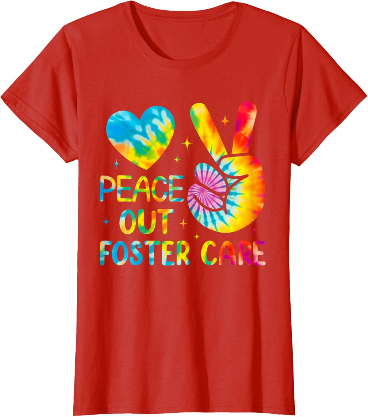 Peace Out Foster Care T-Shirt - Red
