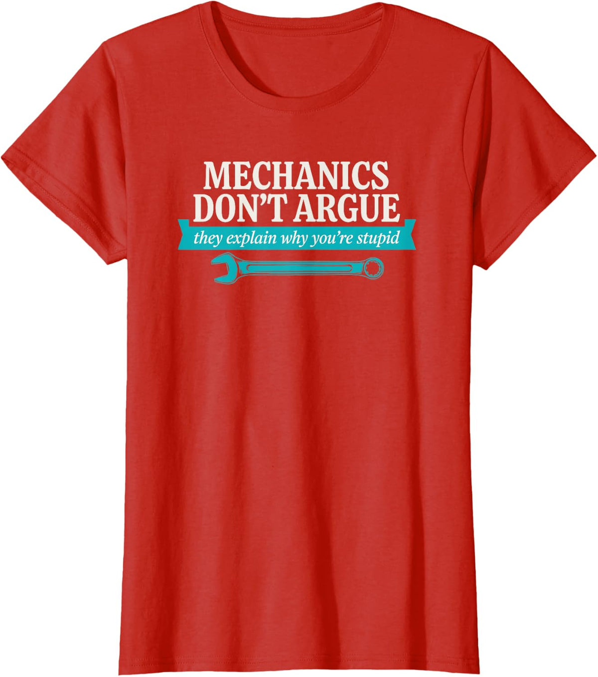 Funny Wrench Humor for Men Who Win Every Garage Argument T-Shirt - Red