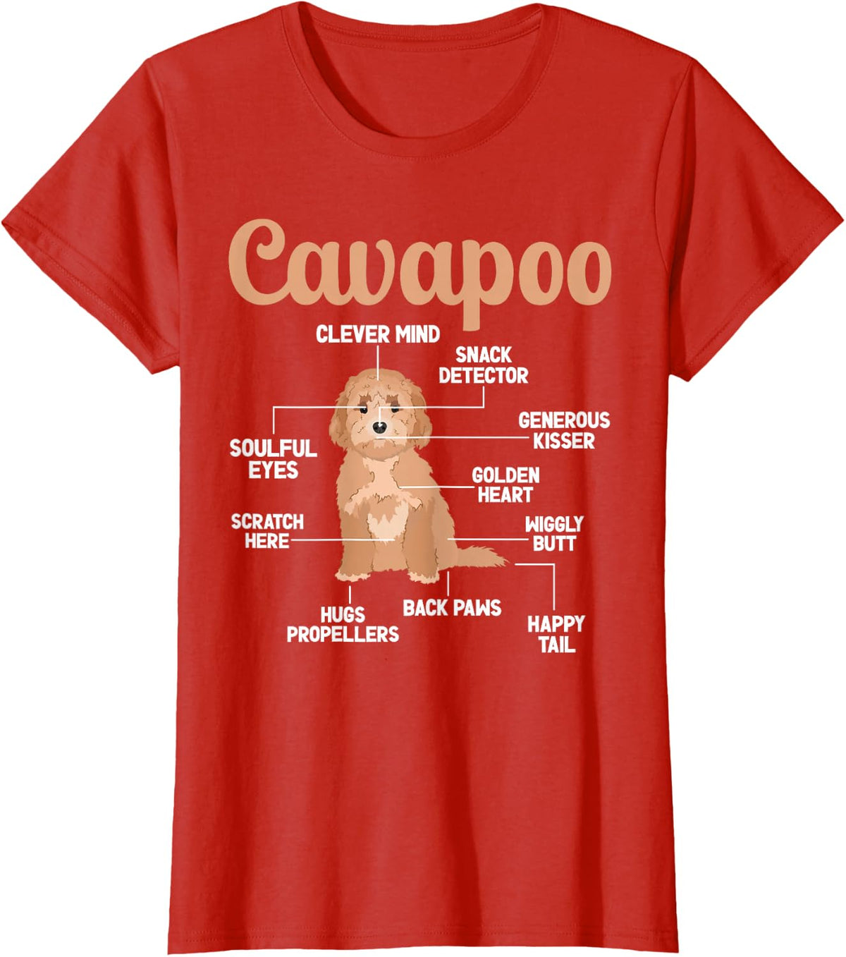 Cavapoo Anatomy Cavapoo Lover Cavapoo Owner T-Shirt - Red