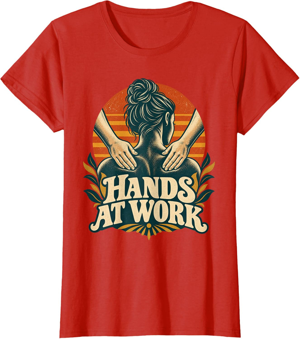 Hands At Work Massage Therapy T-Shirt - Red
