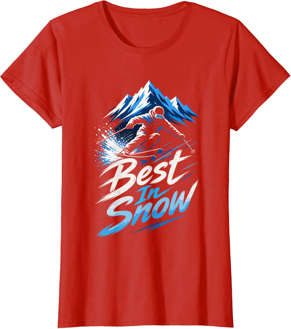 Best Snow Skier Ski Trip Winter Sports Gear T-Shirt - Red