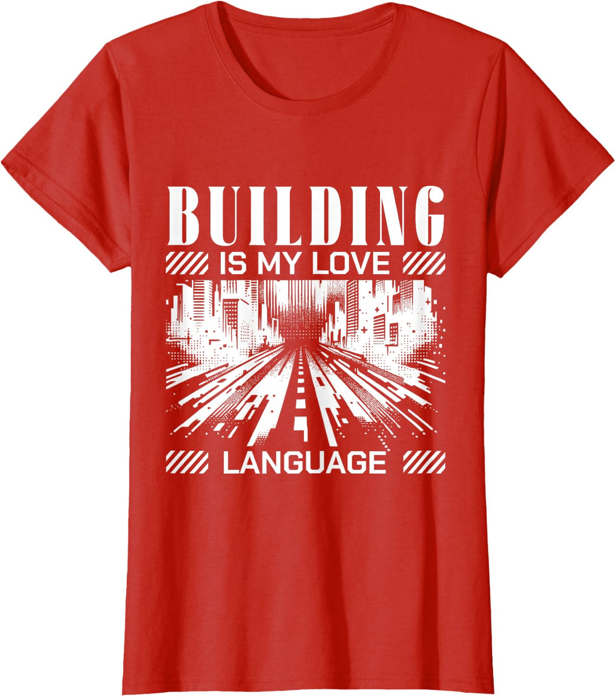 Building is My Love Language Retro Inspirational T-Shirt - Red