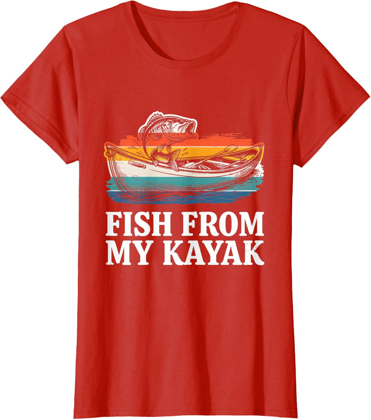 Kayaker Kayaking Retro T-Shirt - Red