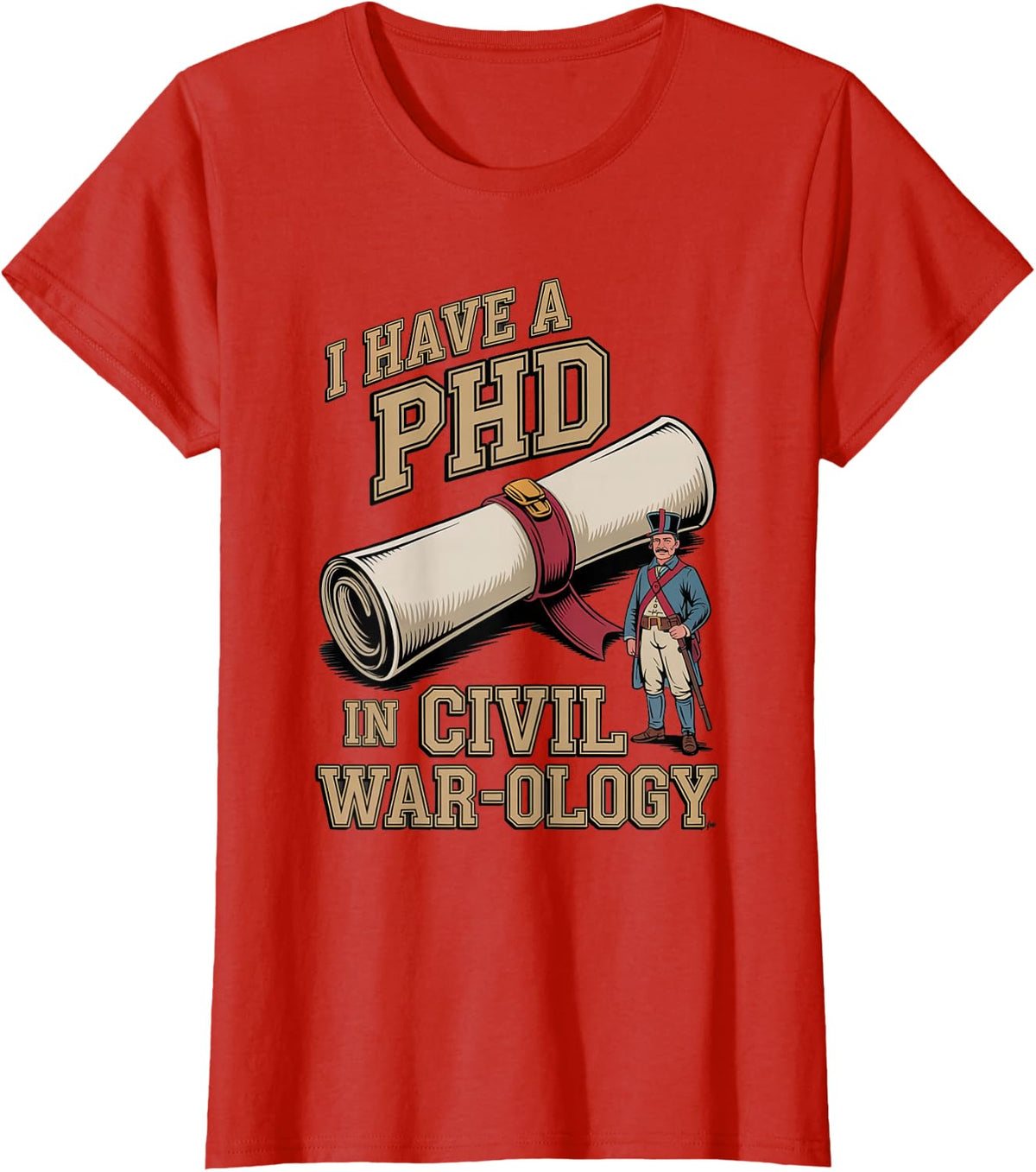 Civil War Reenactor Apparel for History Buffs and Teachers T-Shirt - Red