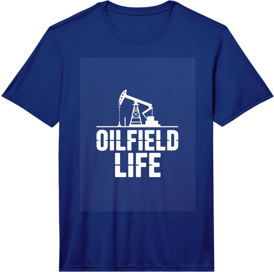 Mens Oilfield Life Oil Rig Worker Roughneck Job Performance T-Shirt - Royal Blue
