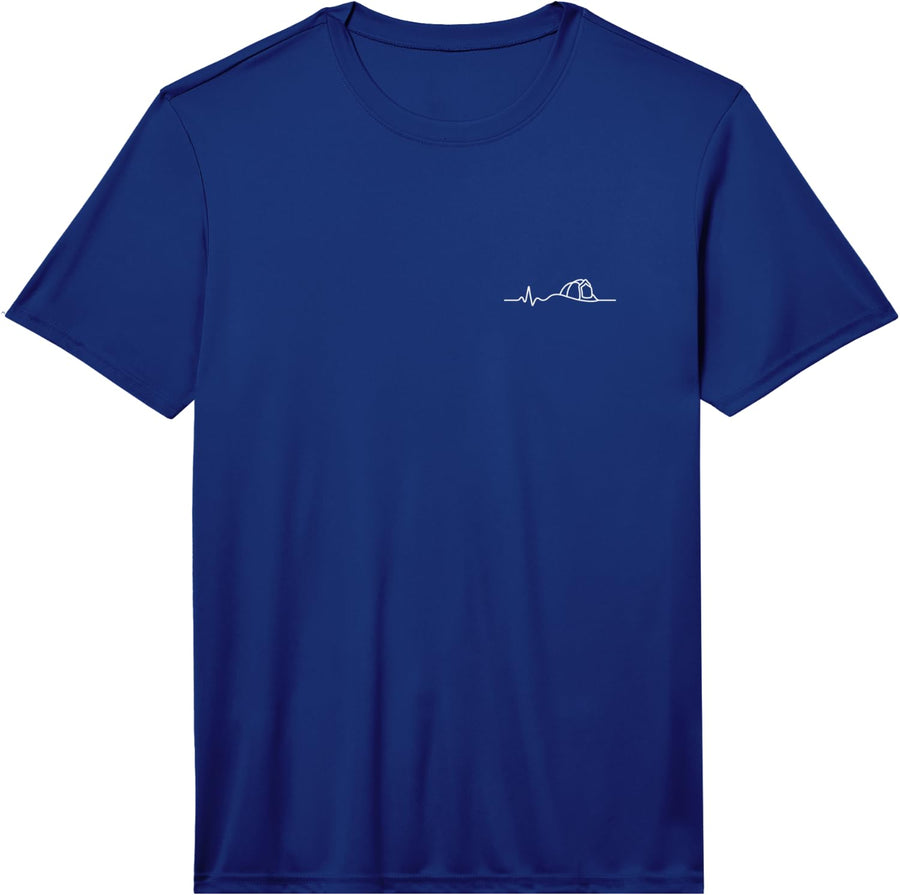 Men's Firefighter Heartbeat Minimalist First Responder Design Performance T-Shirt - Royal Blue