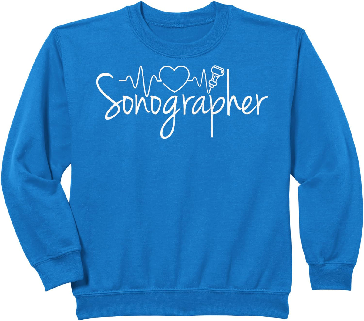 Sonographer Heartbeat Sonography Technician Sweatshirt - Royal Blue