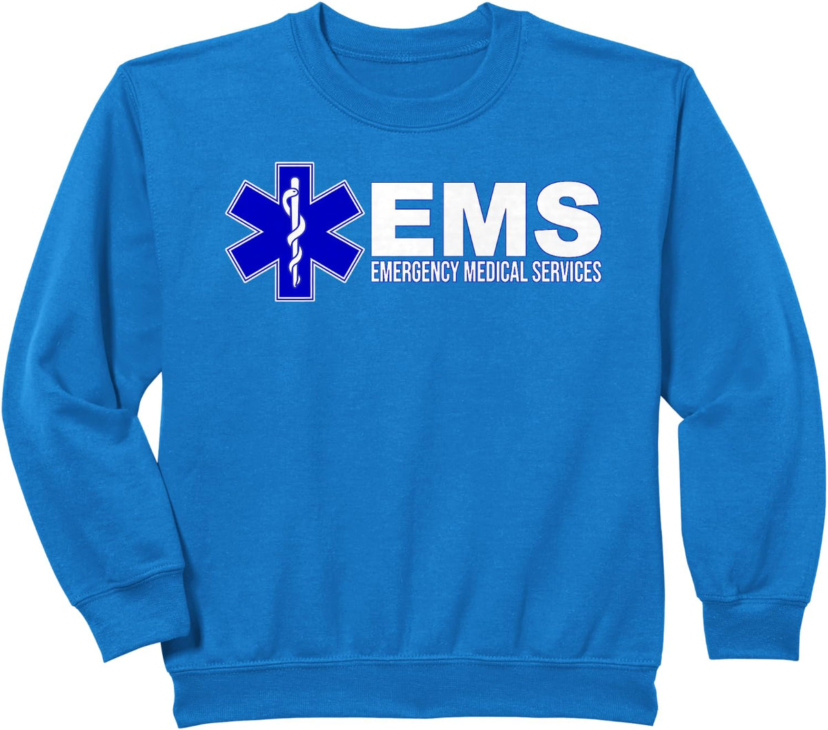 EMS STAR OF LIFE EMERGENCY MEDICAL SERVICES PARAMEDIC EMT Sweatshirt - Royal Blue