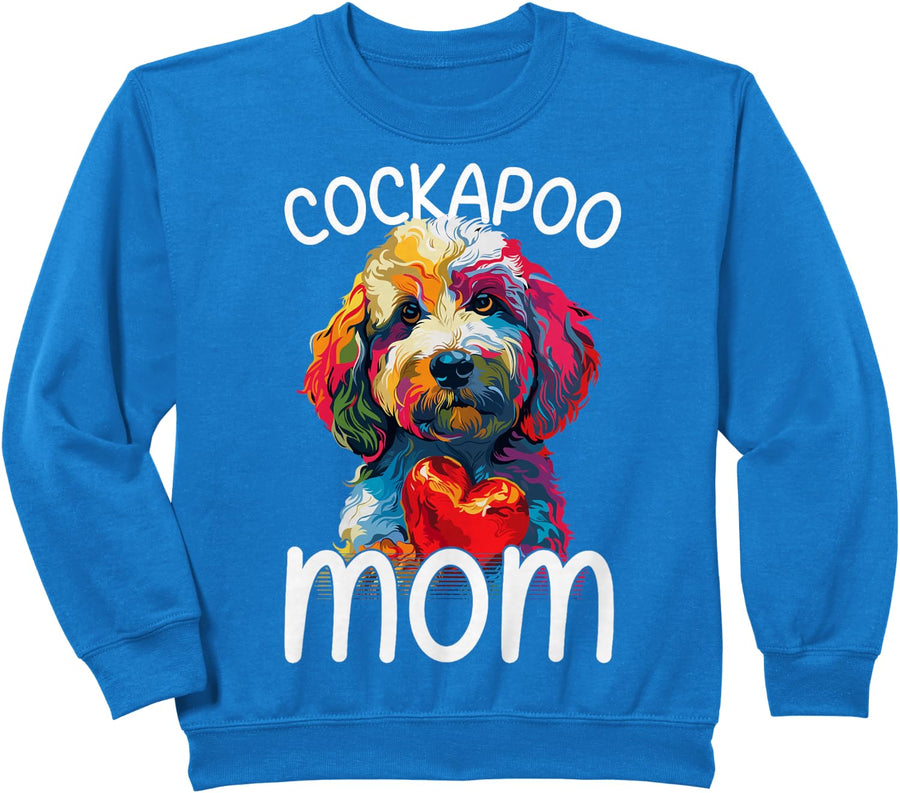 Womens Cockapoo Dog Lovers Heart Design Cockapoo Mom Sweatshirt - Royal Blue