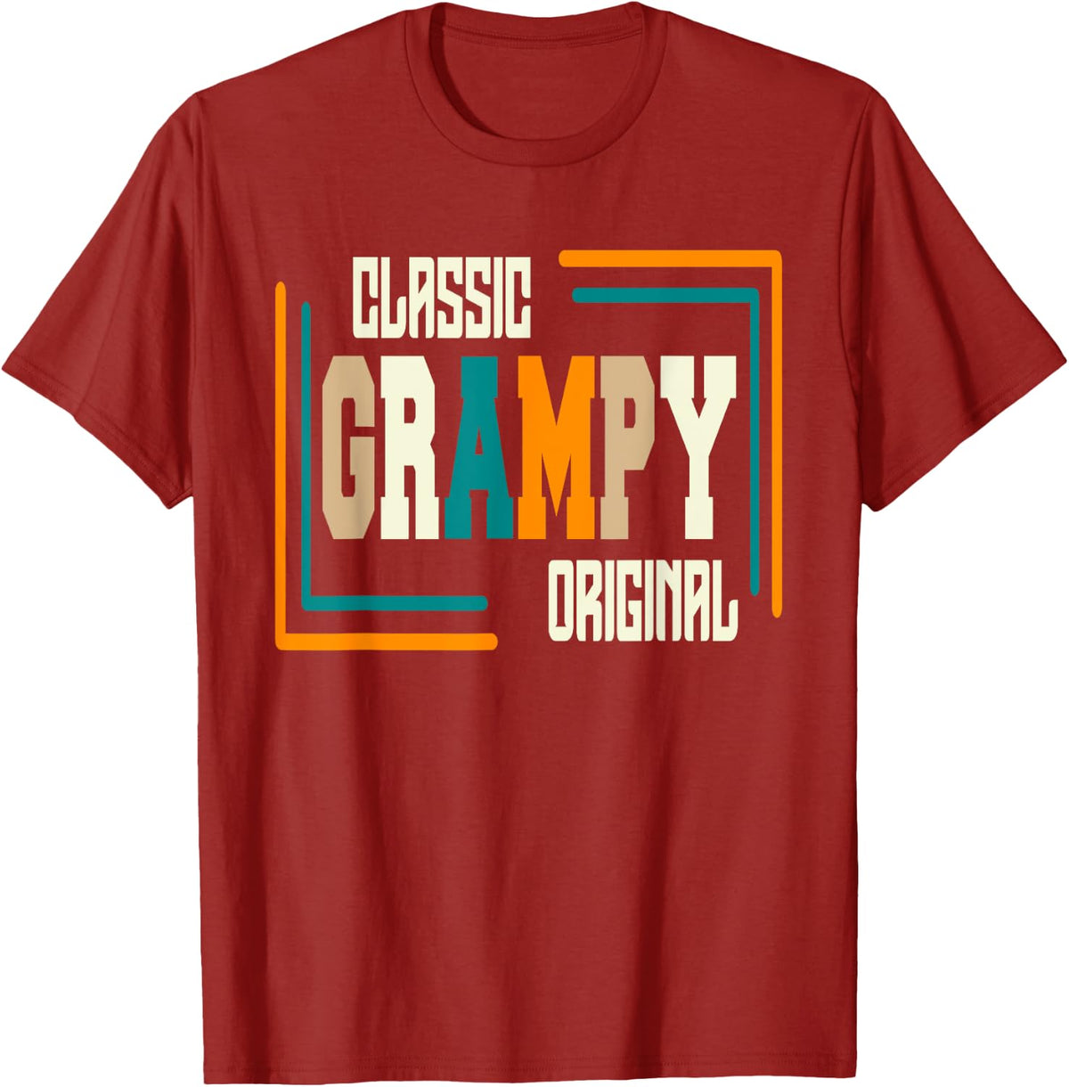 Classic Original Retro Fathers Day Vintage GRAMPY T-Shirt - Cranberry Red