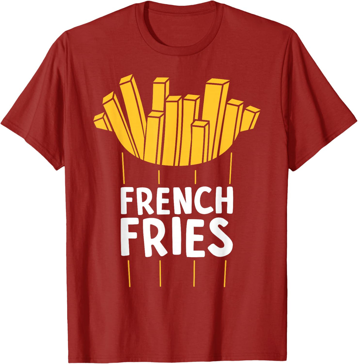 Halloween Costume French Fries T-Shirt - Cranberry Red