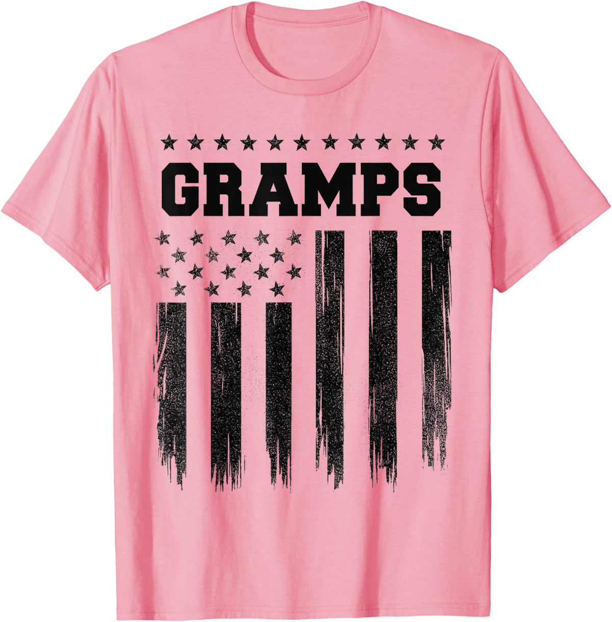 Vintage Distressed American Flag Men's Patriotic GRAMPS T-Shirt - Pink