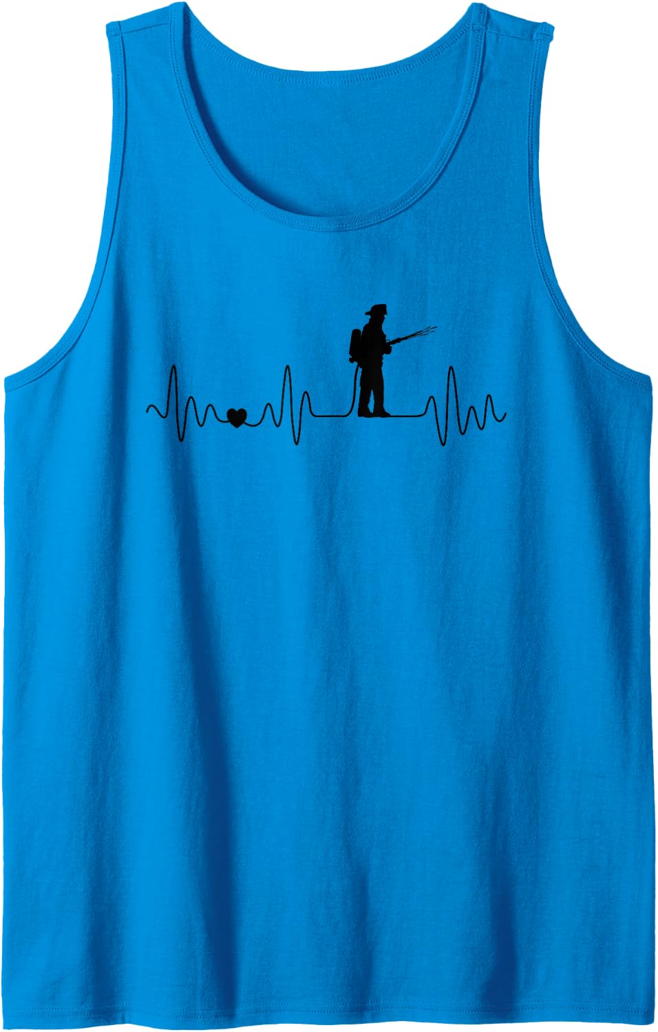 Firefighter Heartbeat Design for Firefighters Men Women Kids Sleeveless Tank Top - Sapphire Blue