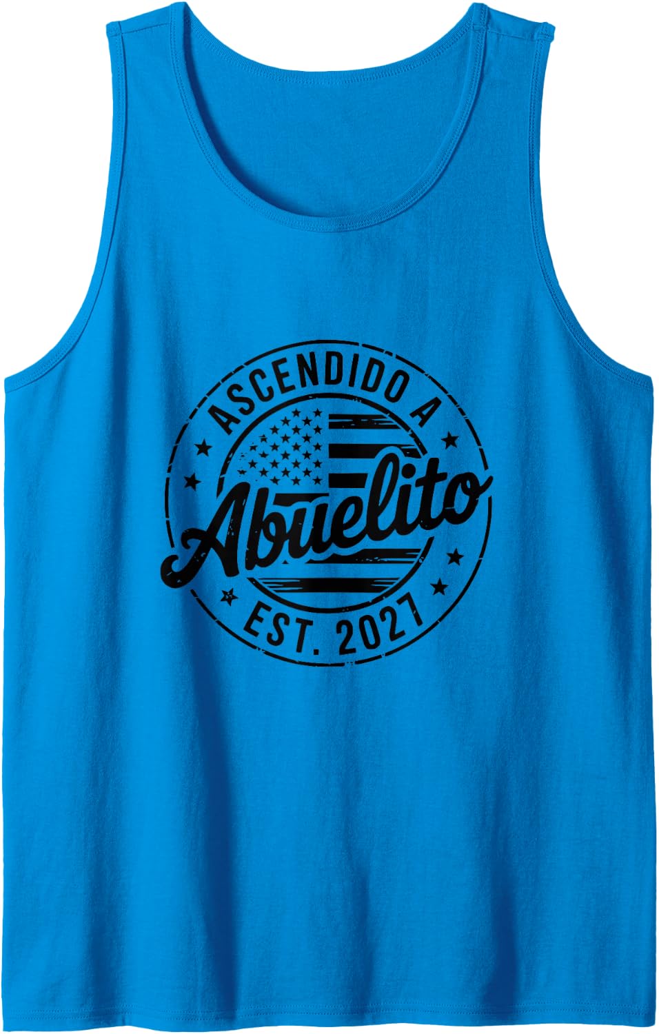 Men's Sello Bandera USA Ascendido A Abuelito Est 2027 Kid Granddad Tank Top - Sapphire Blue