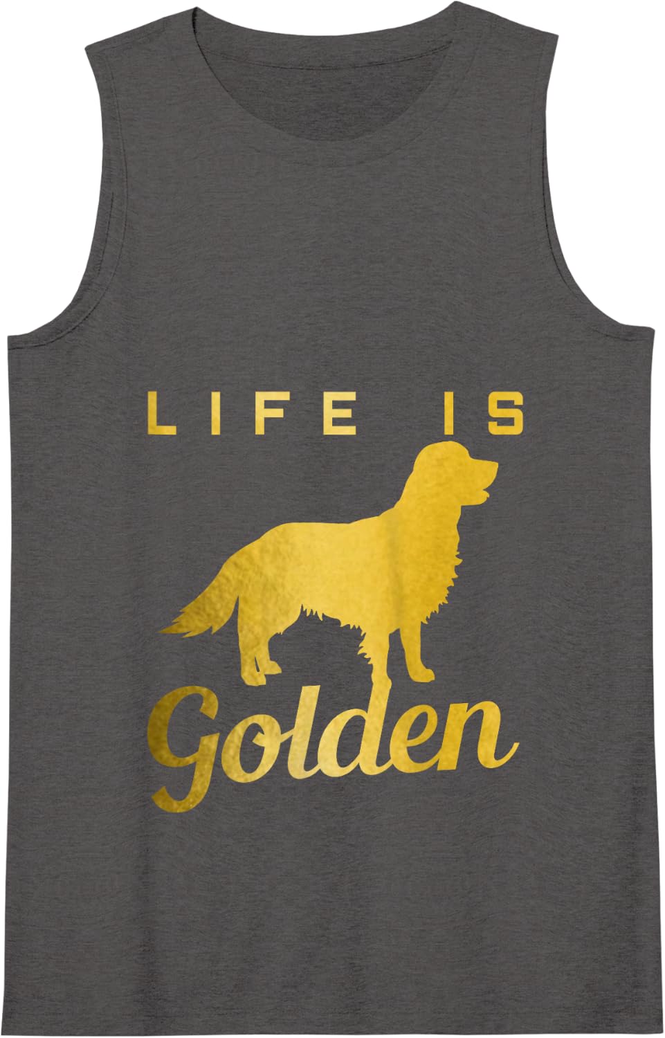 Womens Golden Retriever Dog Lover Funny Cute Tank Top - Dark Heather Grey