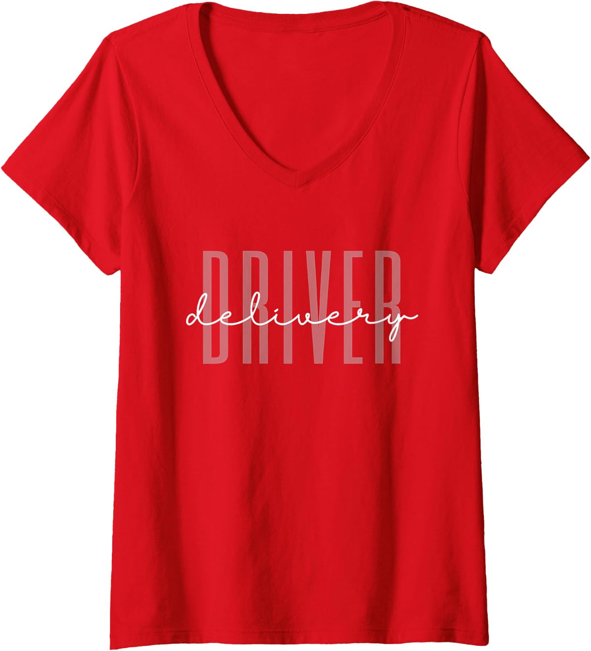 Women's Delivery Driver Grocery Driver Food Driver V-Neck T-Shirt - Red