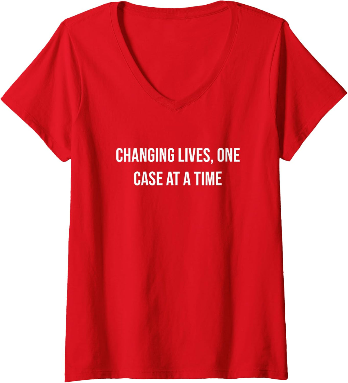 Women's Changing Lives, One Case At A Time V-Neck T-Shirt - Red