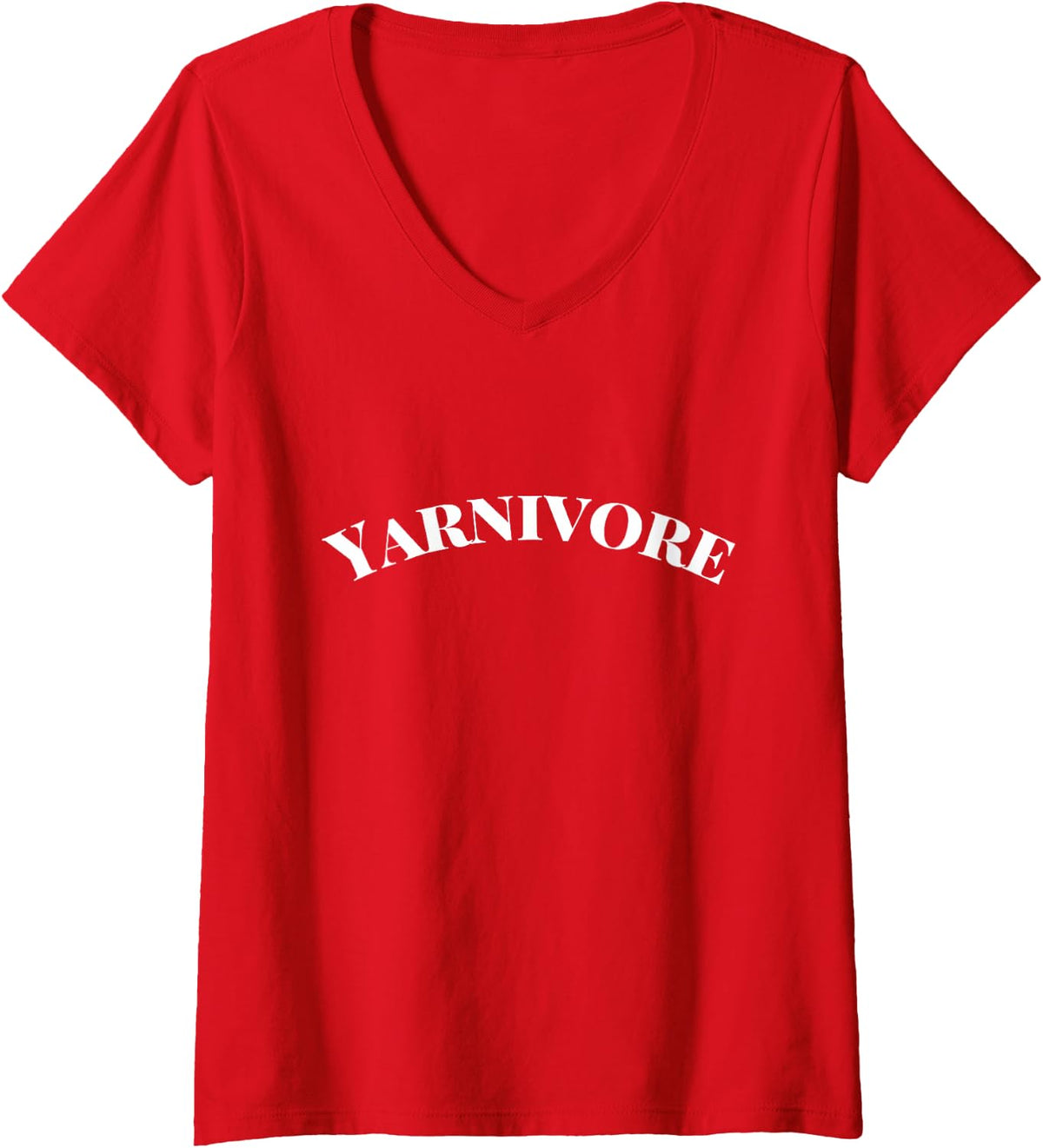 Women's Yarnivore Funny Knitting Knit Crochet Knitter Fiber Artist V-Neck T-Shirt - Red