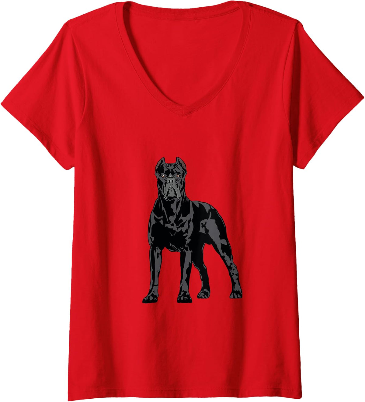 Womens Cane Corso Molosser Mastiff Italian V-Neck T-Shirt - Red