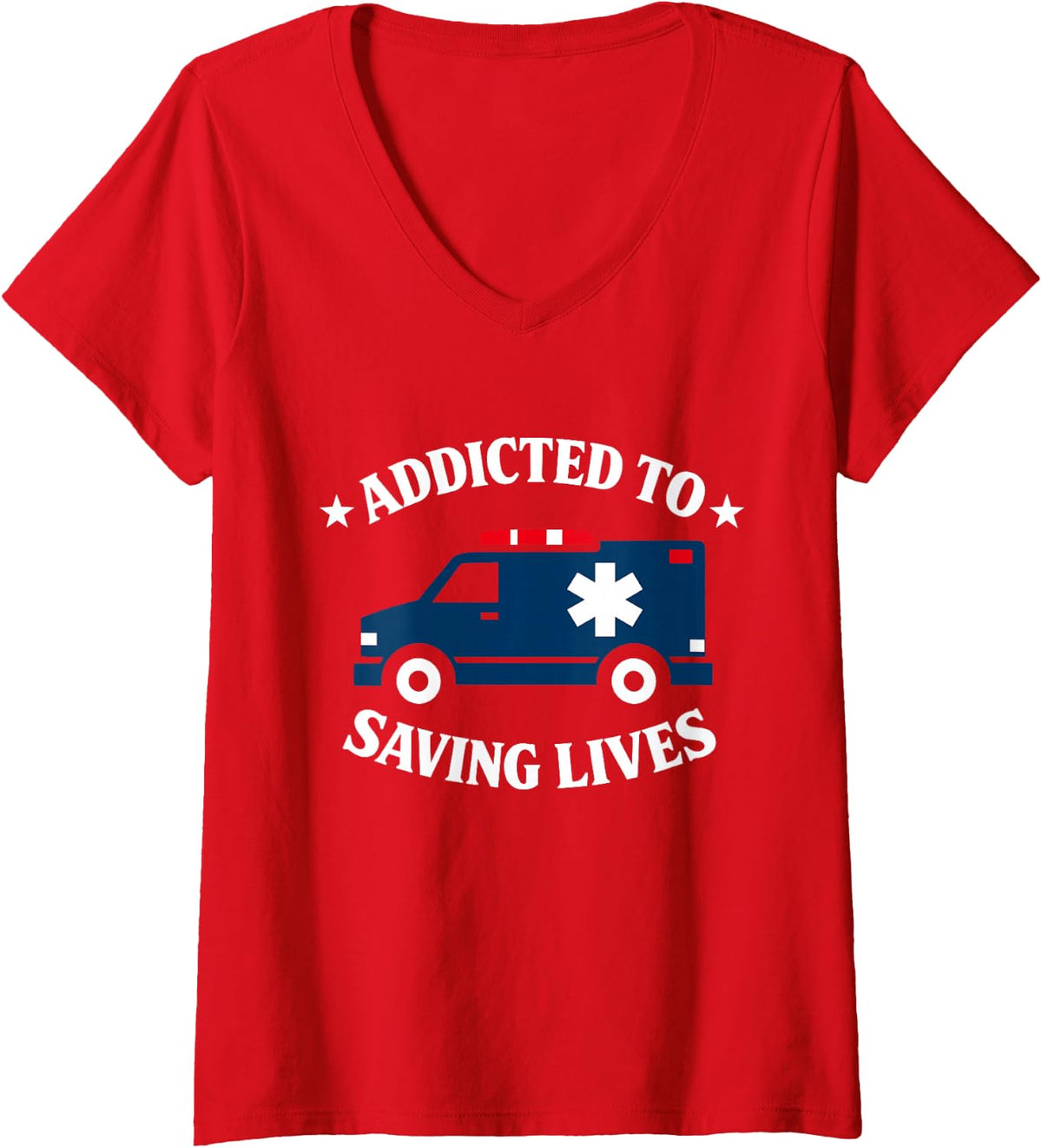 Women's Critical Care Paramedic Advanced EMT ALS Identity V-Neck T-Shirt - Red