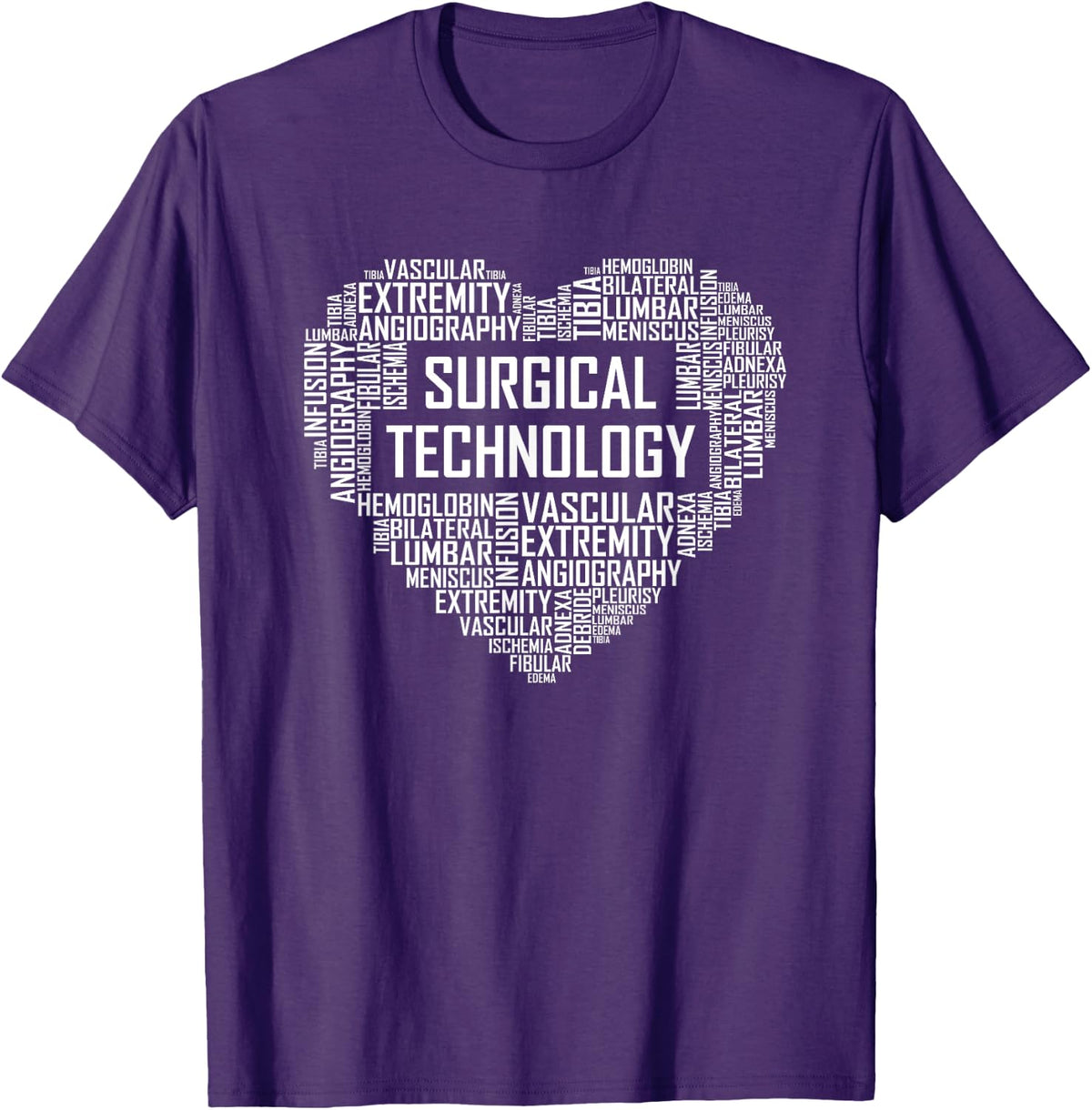 Surgical Technology Heart Gift Tech Technologist Surgeon T-Shirt - Purple