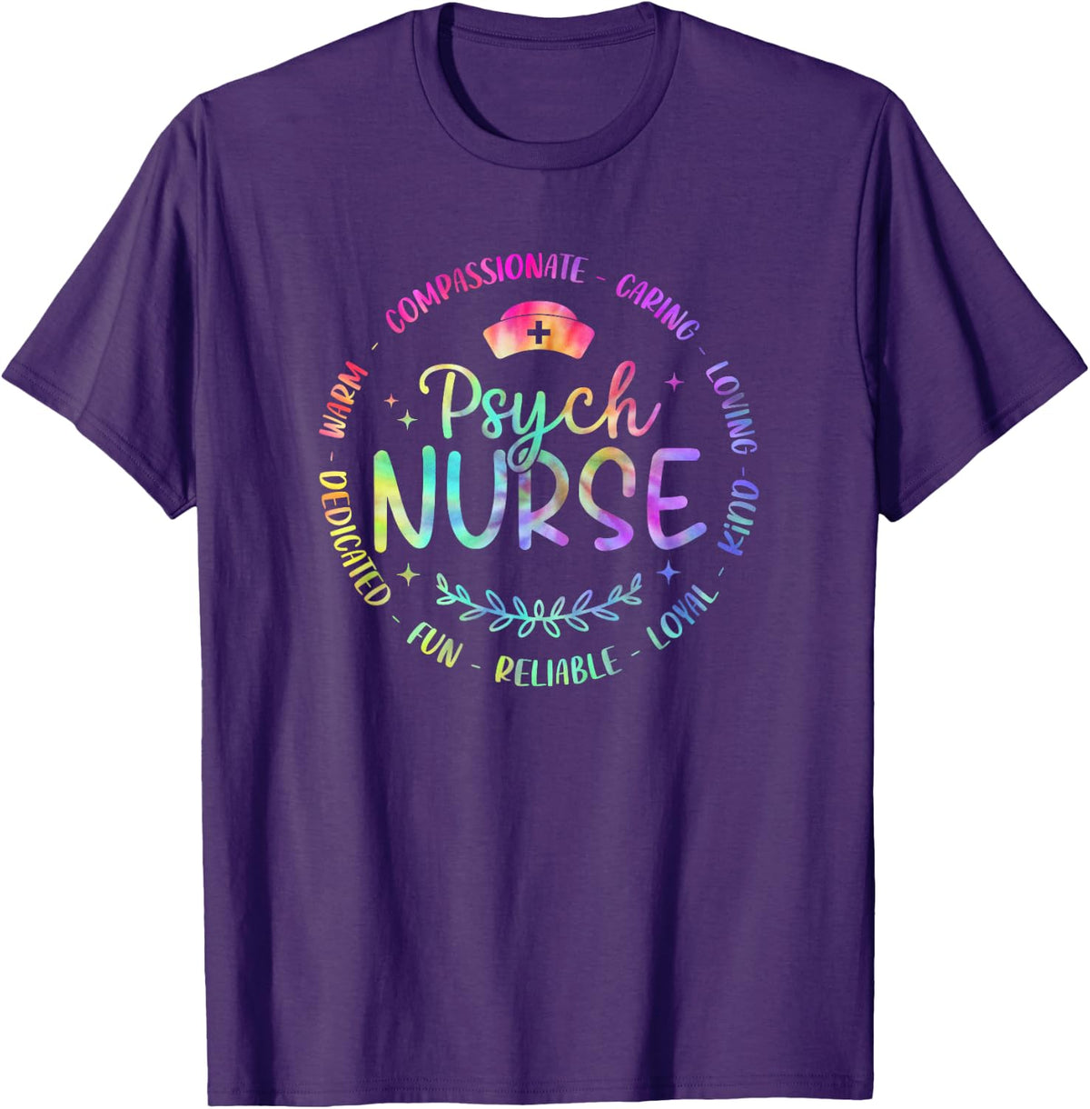 Psychiatric Nurse RN Mental Health Psych Nurse Tie Dye T-Shirt - Purple