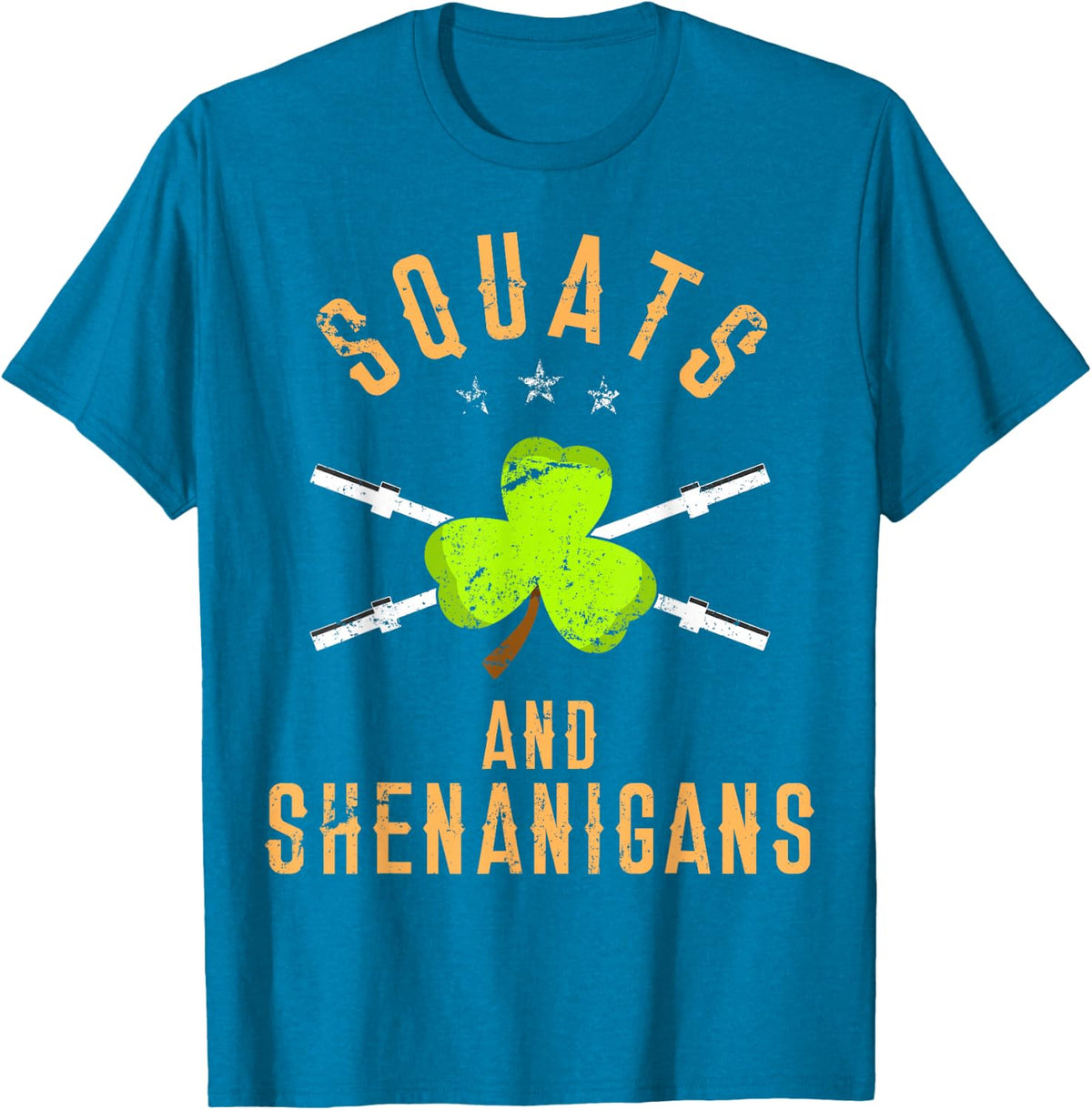 Squats And Shenanigans St Patricks Day T Shirt Workout T-Shirt - Sapphire Blue