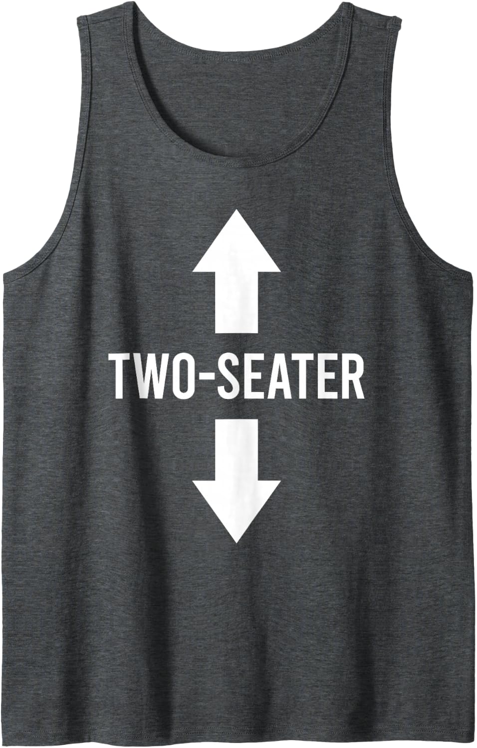 Two Seater, Two-Seater, 2 Seater Tank Top - Dark Heather Grey