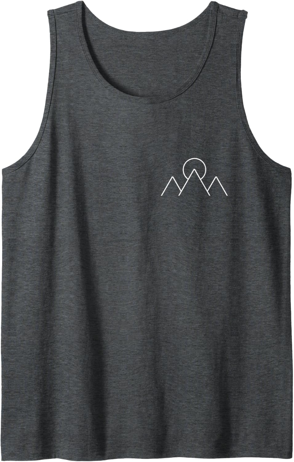 Mountain Hiking Camping Minimalsimus Geometric Gift Tank Top - Dark Heather Grey