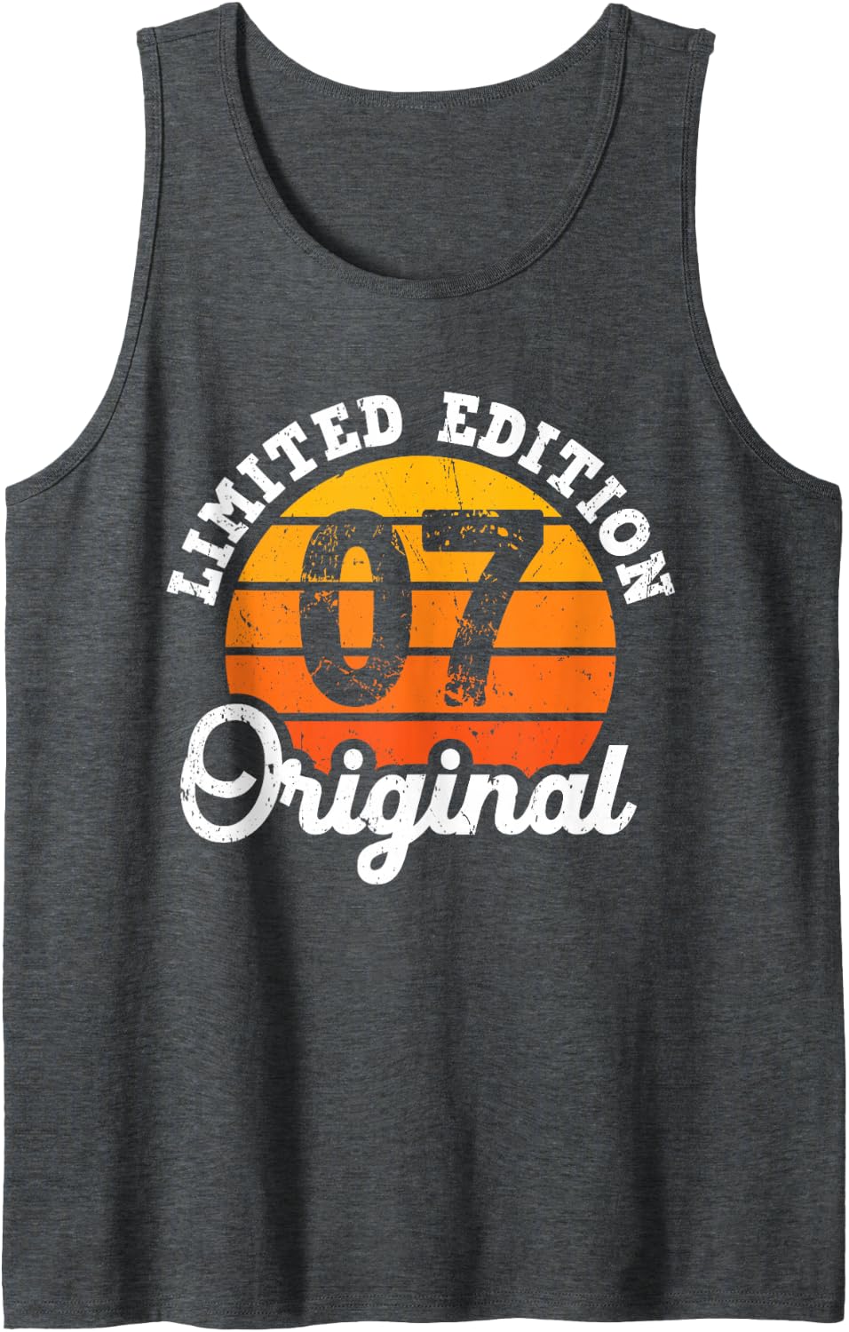 Retro Limited Edition 2007 Original Vintage 19th Birthday Sleeveless Tank Top - Dark Heather Grey