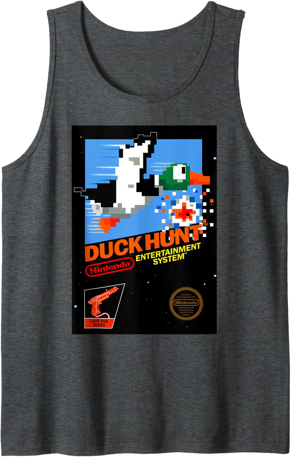 Nintendo NES Duck Hunt Retro Vintage Cover Tank Top - Dark Heather Grey