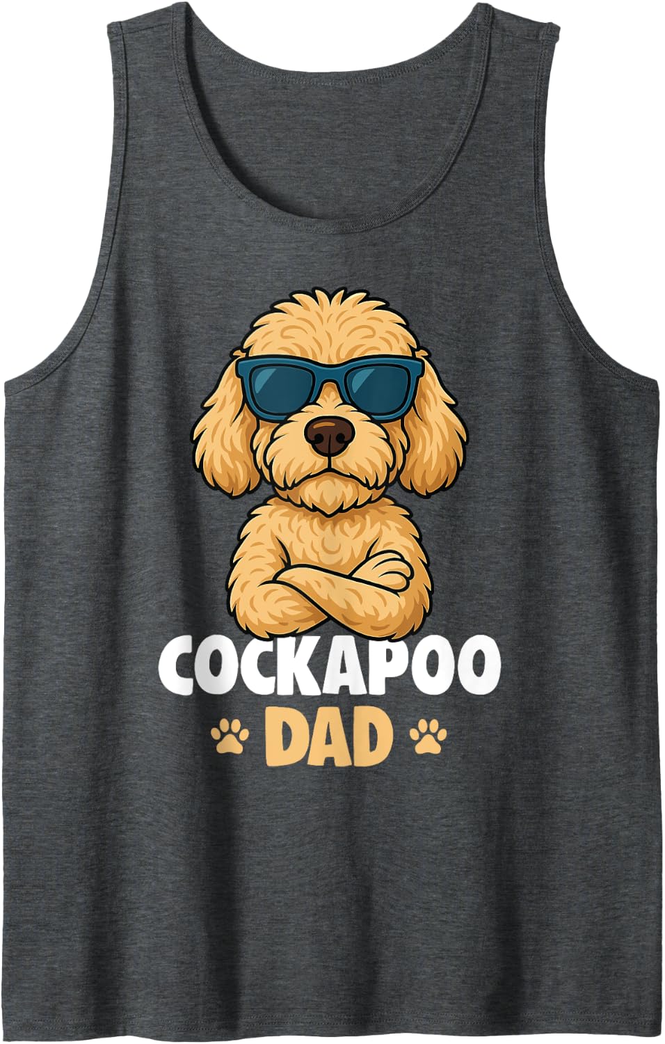 Mens Cockapoo Dad Dog Men Tank Top - Dark Heather Grey