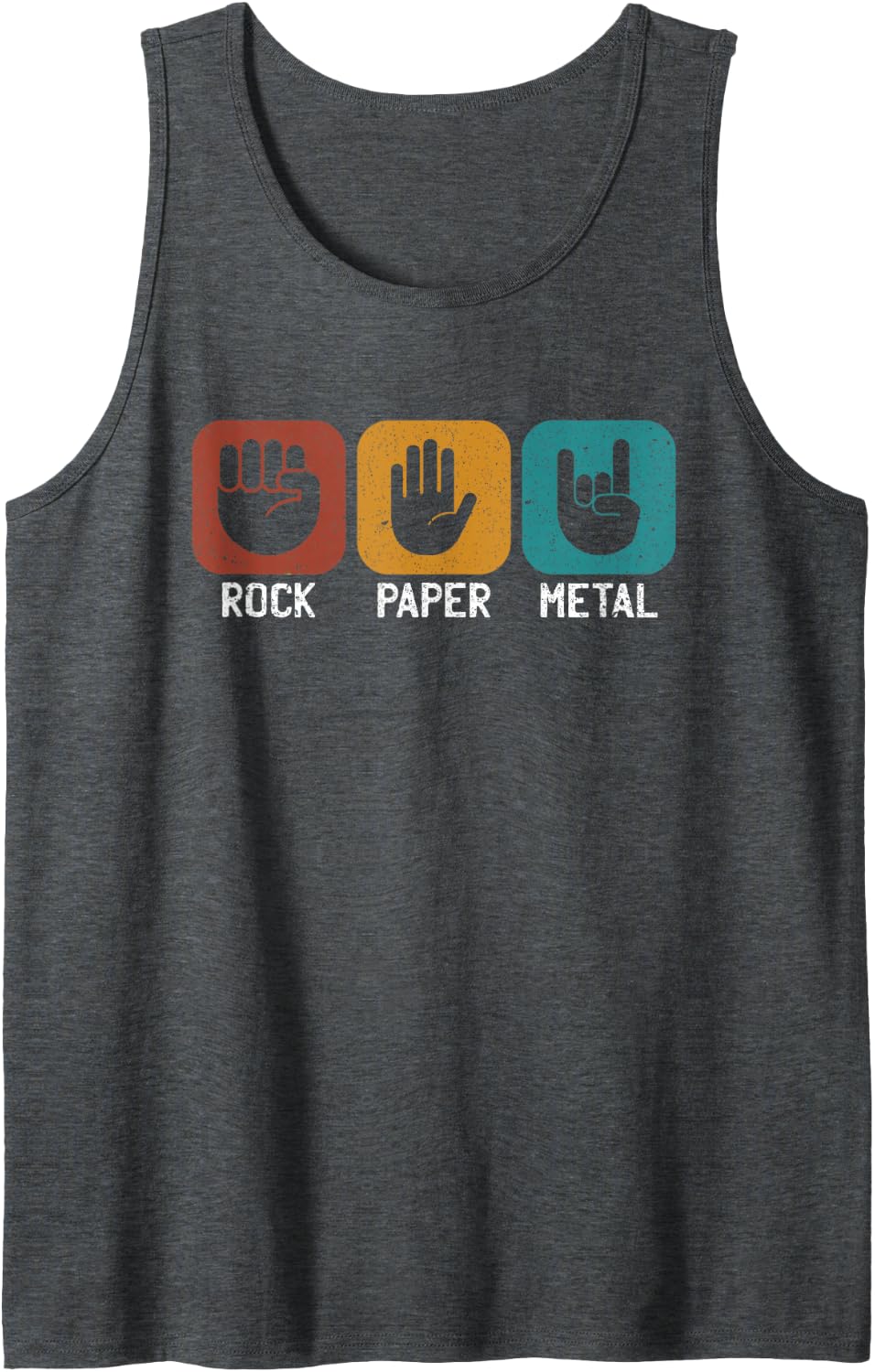 Heavy Metal Music - Rock ON Tank Top - Dark Heather Grey