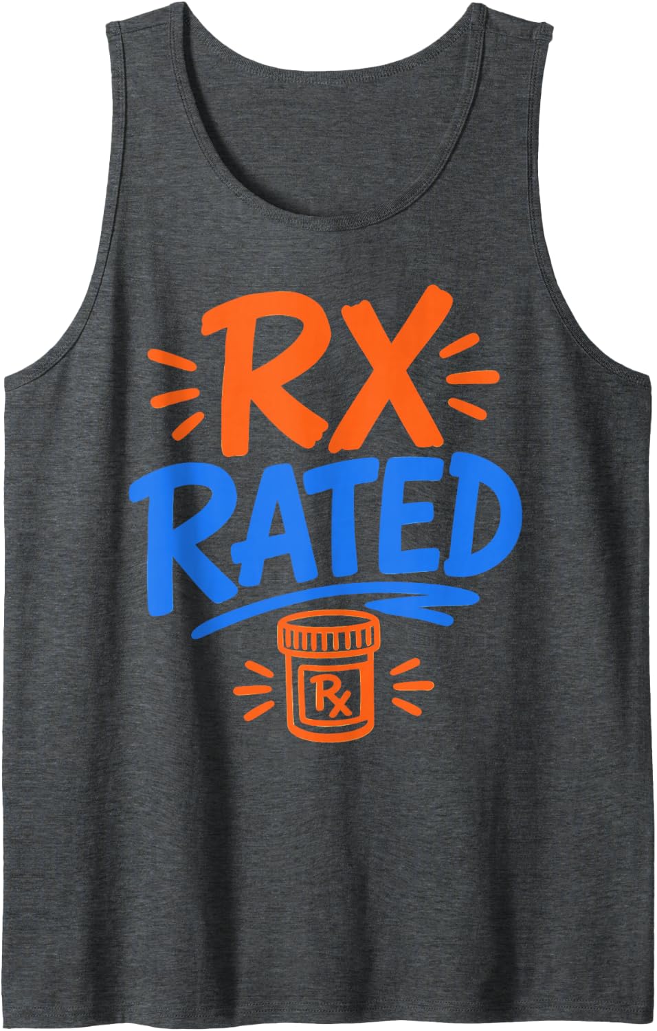 Pharmacy Technician Pun Rx Tech Pharmacy Sleeveless Tank Top - Dark Heather Grey