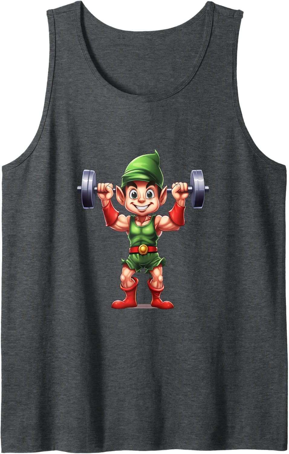 X-Mas Weight Lifting Weights for Christmas Fitness Bodybuilder Sleeveless Tank Top - Dark Heather Grey