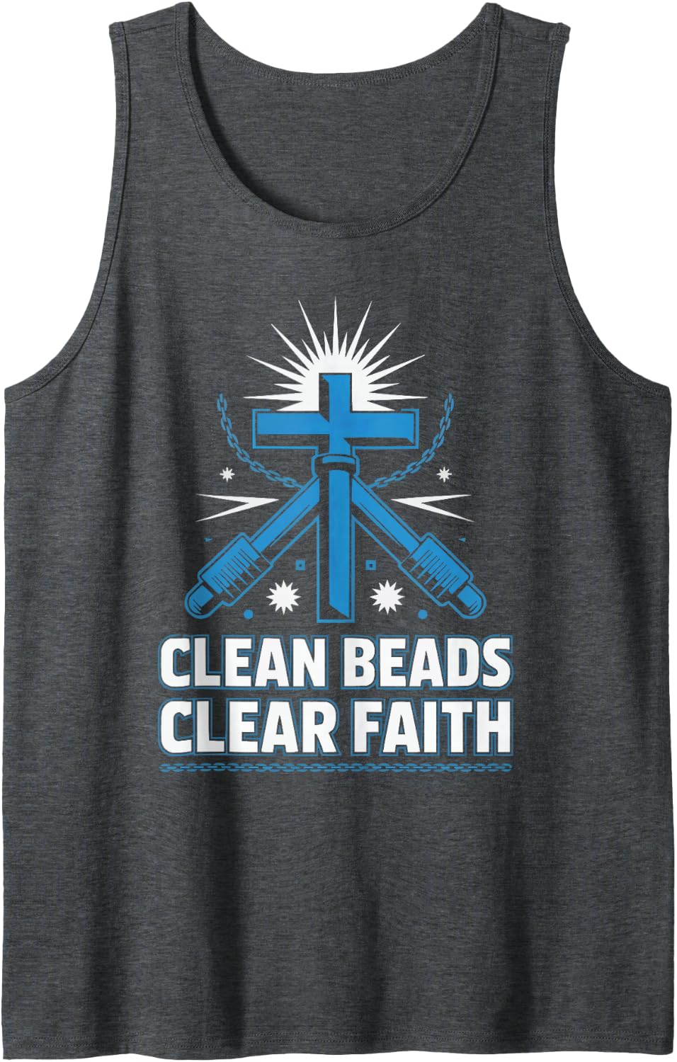 Christian Welder Jesus Christ Christianity Welding Sleeveless Tank Top - Dark Heather Grey