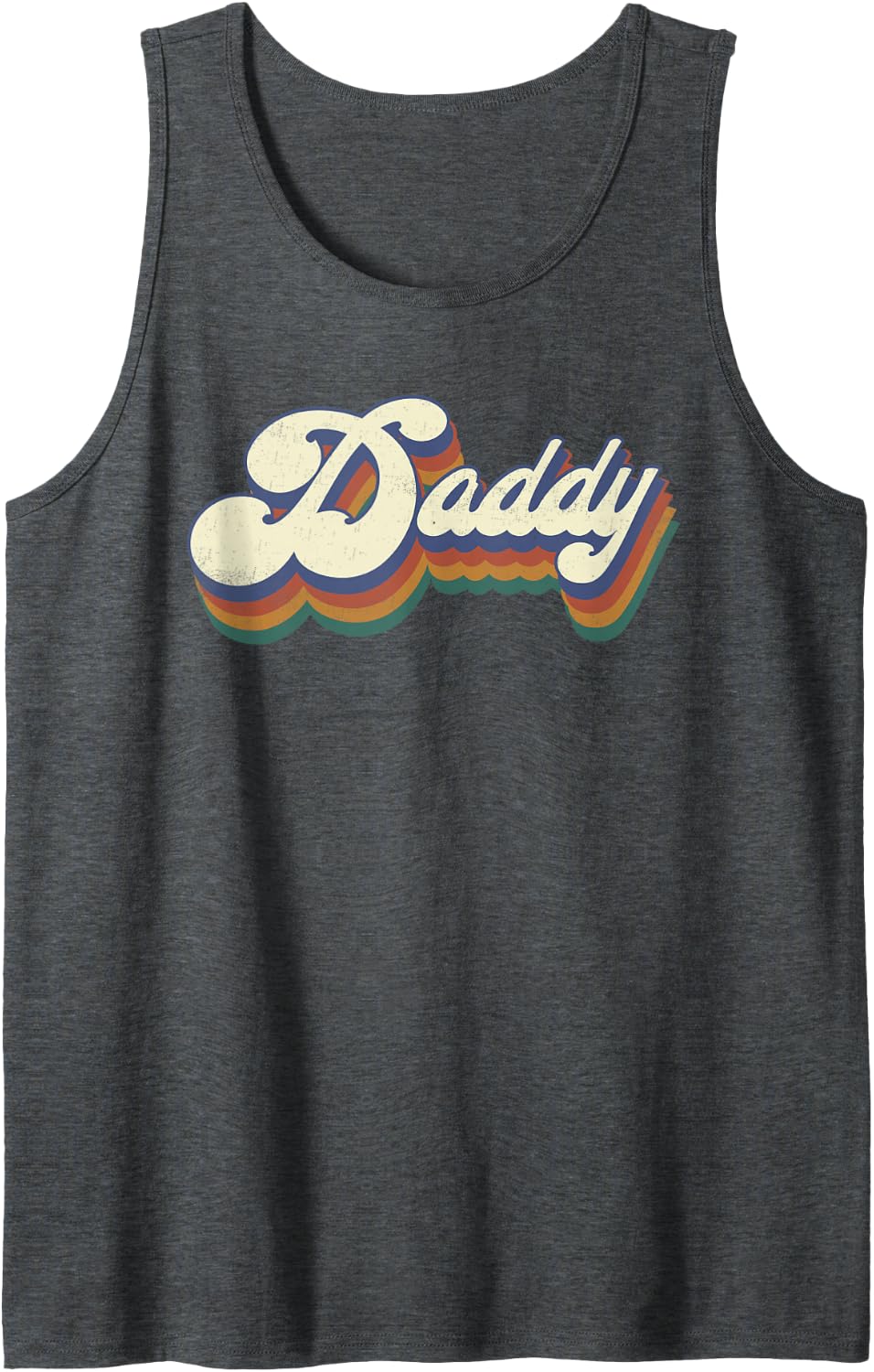 Mens Daddy Gifts Retro Vintage Father's Day Daddy Tank Top - Dark Heather Grey