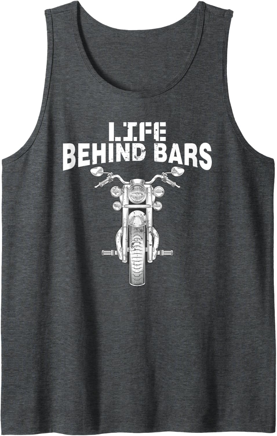 Cool Life Behind Bars Gift Motorcycle Biker Men Father's Day Tank Top - Dark Heather Grey