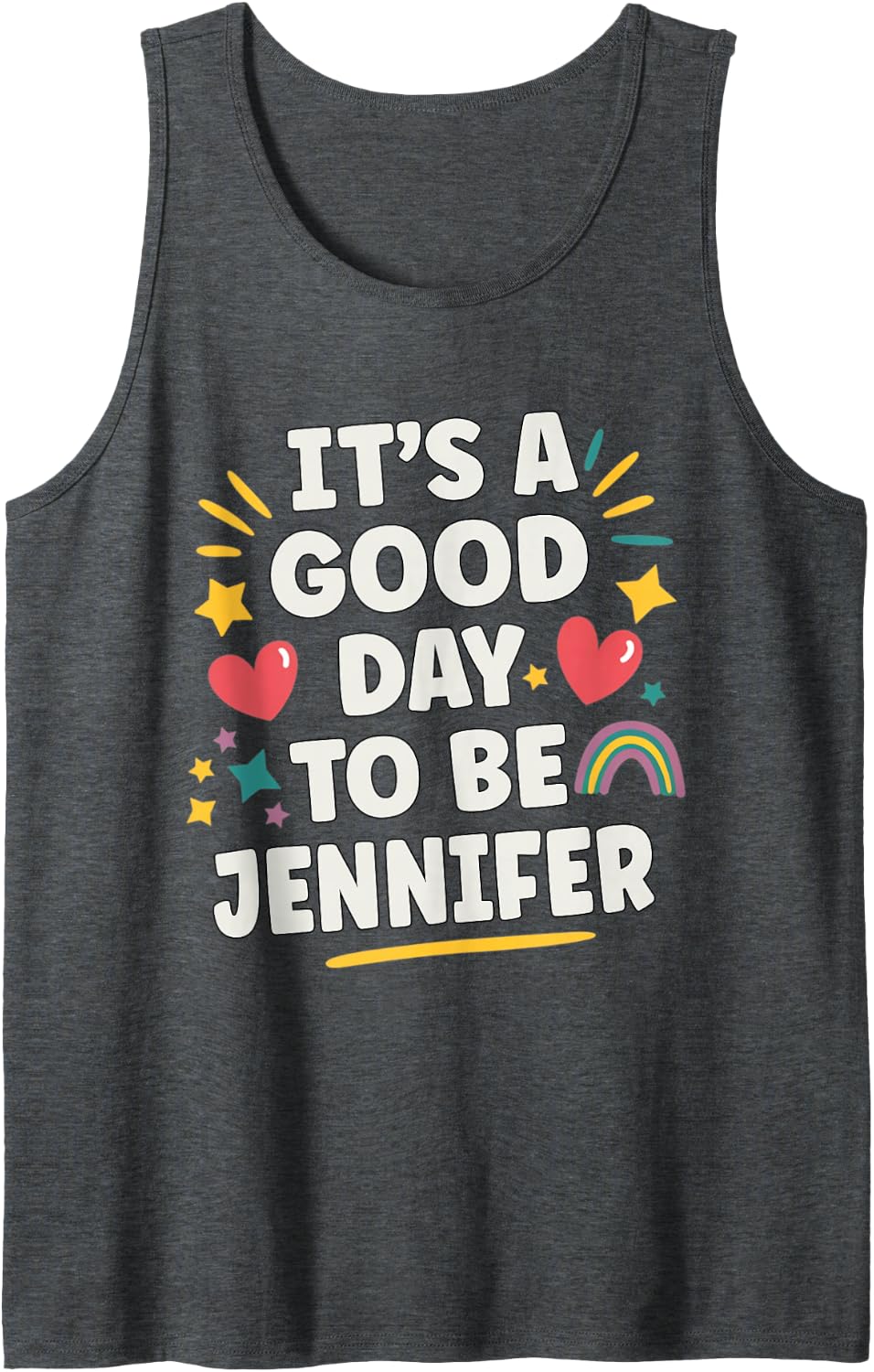 Jennifer Personalized Retro Girls Custom Jennifer Name Sleeveless Tank Top - Dark Heather Grey
