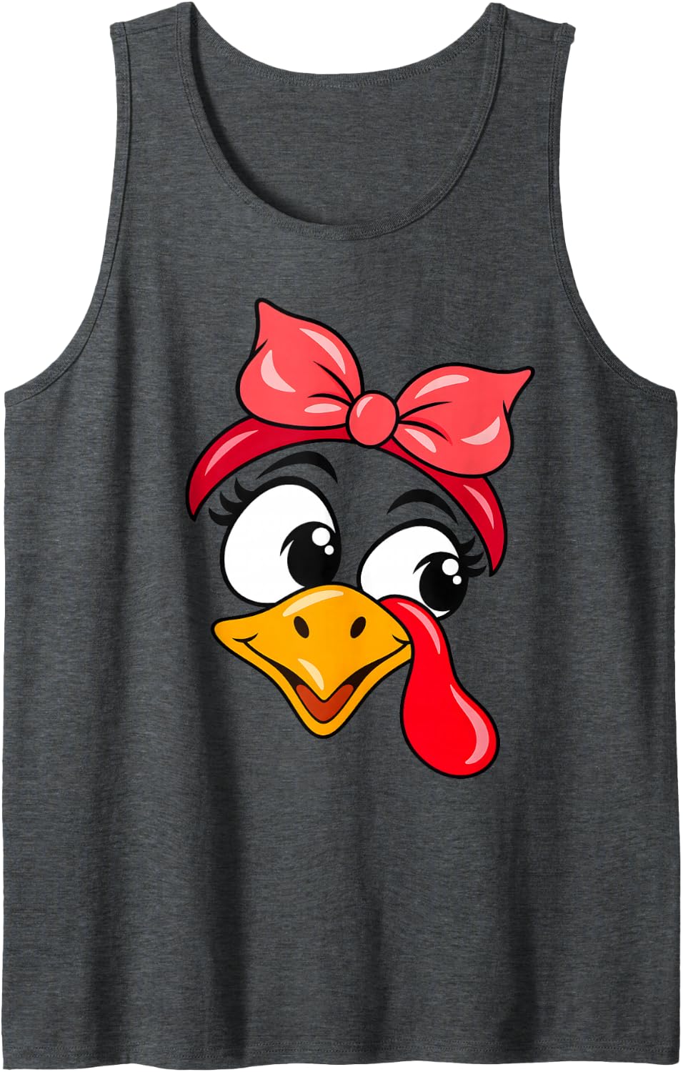 Turkey Face Pink Headband Running Pilgrim Trot Thanksgiving Sleeveless Tank Top - Dark Heather Grey