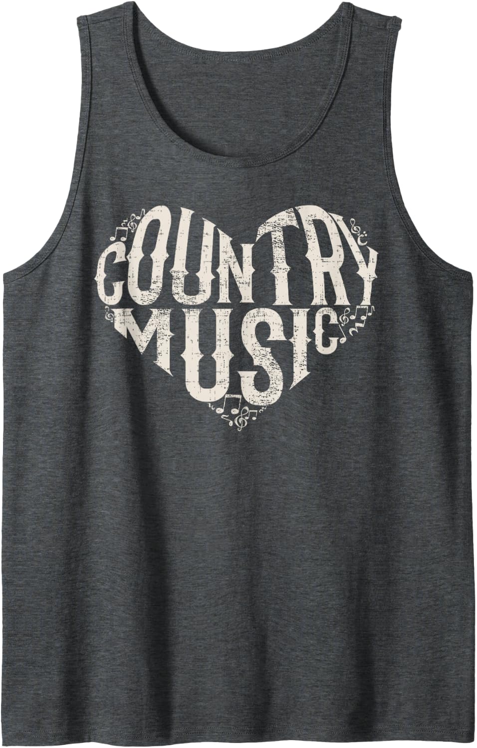 I Love Country Design Country Music Lover Gift Idea Tank Top - Dark Heather Grey
