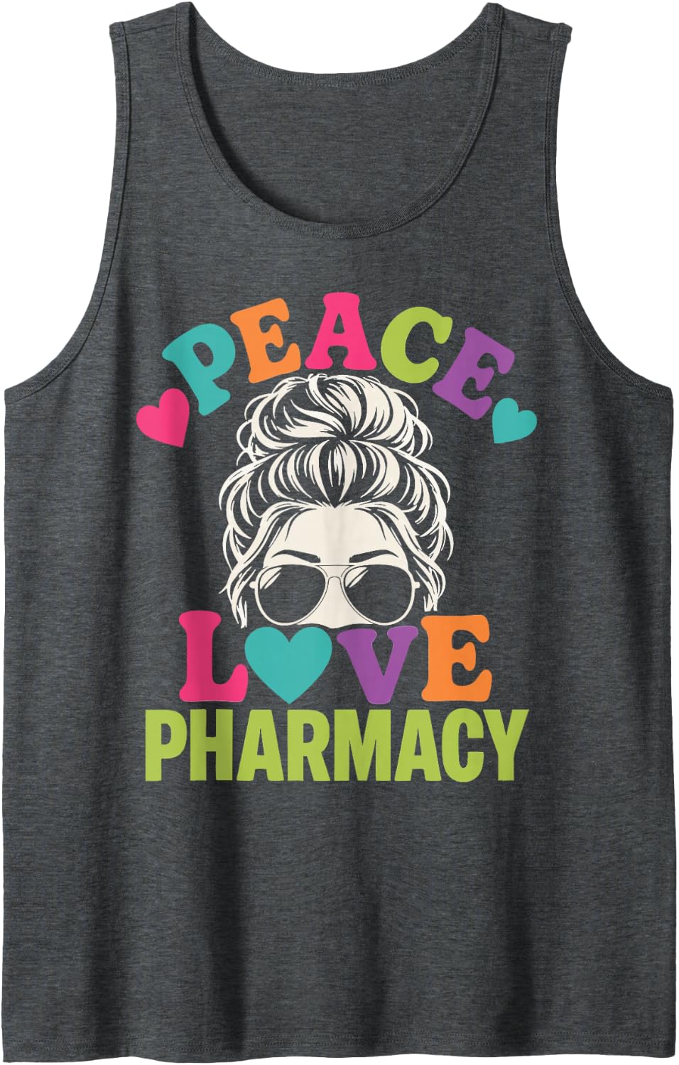 Pharmacy Technician Love Rx Tech Pharmacy Sleeveless Tank Top - Dark Heather Grey